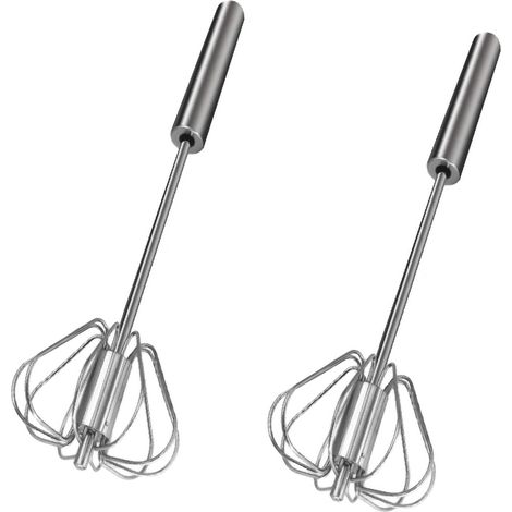 Batteur À Œufs - Acier Inoxydable - Manuel À Pression - Rotation Avant Arrière Automatique - Pour Pâtisserie Et Cuisine - 1 Pièce