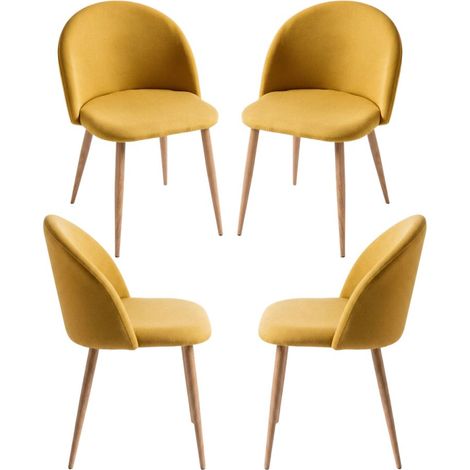 Packs Sillas Comedor - Pack 4 Sillas Vint Tela - Mostaza (1/5)