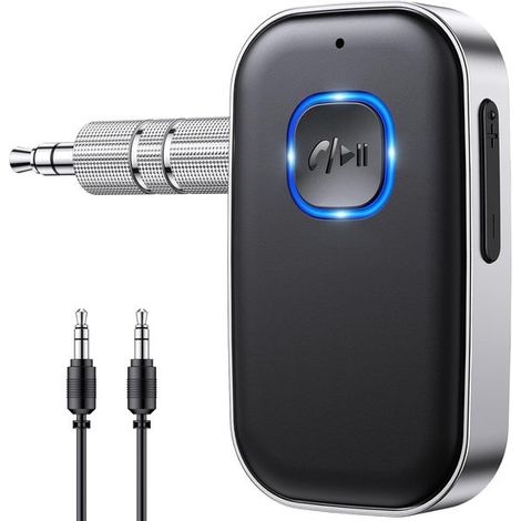 Ricevitore Bluetooth 5.3 per auto，Adattatore Bluetooth AUX da 3,5 mm con cancellazione del rumore wireless，per autoradio/stereo domestico (1/5)