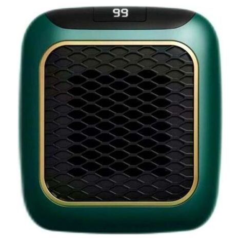 ALLIANDISMini radiateur mural vert, chauffage rapide 800 W, thermostat réglable, protection intégrée (1/5)