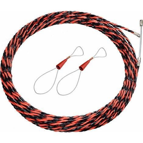 Aiguille Electricien 50M Tire Fil Electrique 5mm Diamètre Aiguille Tire Fil, rétractable d'installation pour tire Cable et rallonge en acier spiralé flexible tire fils electrique Tire fils d'électrici (1/5)