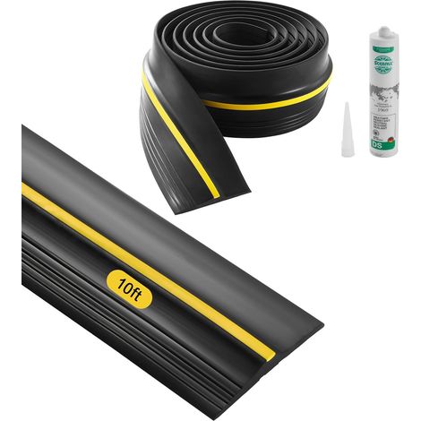 Joint de porte de garage, 3 m, seuil d'étanchéité universel pour bas de porte de garage, bande résistante aux intempéries, avec adhésif, remplacement (1/5)