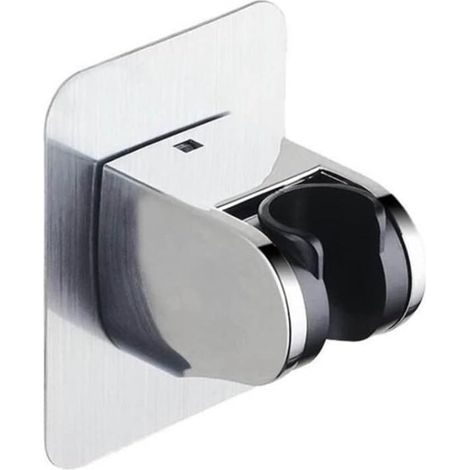 Adjustable Shower Head Holder, Drill-Free Shower Head Holder, Chrome Bathroom Wall Mount Bracket, No Punch Required