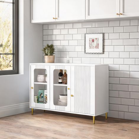 Buffet coloris blanc en MDF 48 x 31,5 x 32,3 cm (1/5)