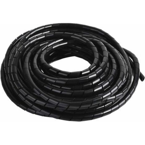 Passe-câbleCache Cable Spirale, 12m Gaine Cable Electrique Flexible Universel, Tube de Rangement pour Ranger ou Cacher les Câbles, Bricolage Protecteur de Câble pour Bureau à Domicile TV PC, Dia: 8mm,
