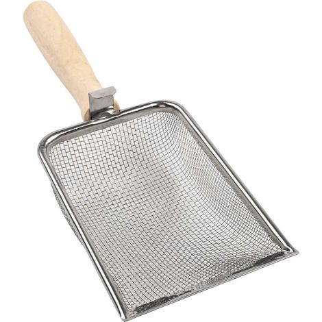 Ensemble tamis et pelle de jardin avec manche en bois robuste pour tamiser et préparer la terre. Tamis à mailles fines de 2 mm pour les semis et le compostage. Outils de jardin. (1/5)