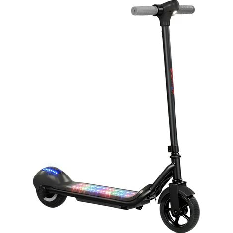 Trottinette électrique enfants 6-14 ans, écran LED, lumières RGB, pneus 6,5'', vitesse 10 km/h, démarrage au kick, noir (1/5)
