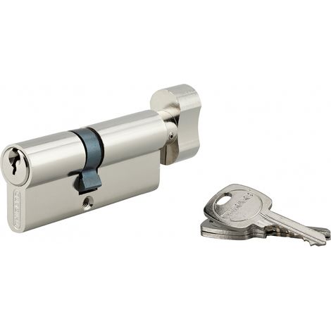 Cylindre de serrure à bouton STD, UNIKEY (achetez-en plusieurs, ouvrez avec la même clé),40Bx30mm, 3 clés, nickelé - THIRARD