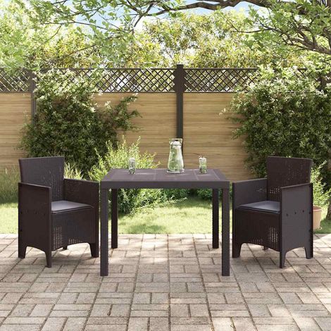 3-teilige Gartentischset mit Kissen Braun Poly Rattan vidaXL841254 (1/5)