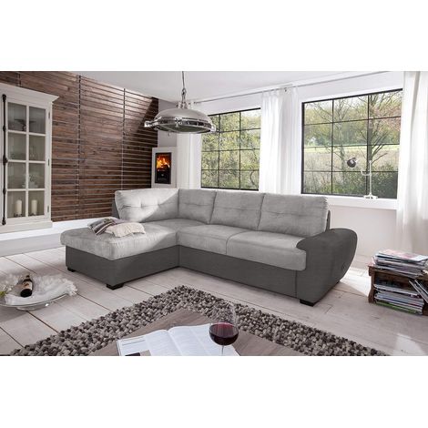 My Brand Divano Letto Angolare 3 Posti Penisola Contenitore Sx Grigio (1/4)