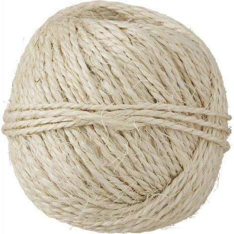 Corde de sisal longueur 20m diamètre 3,5mm rouleau ficelle vintage rustique tricot décoration tuteur tomate scrapbooking bricolage jardin (1/2)