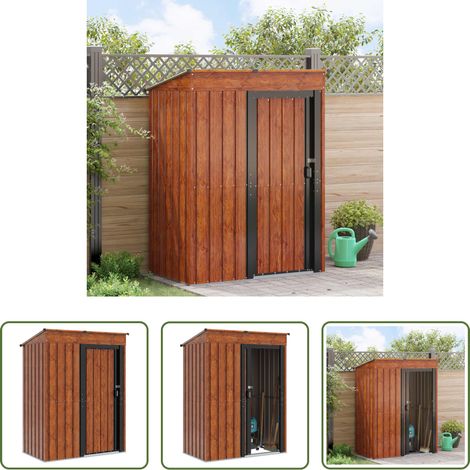 vidaXL Gartenwerkzeuge - Gartenhütten Braun 137 x 81 x 180 cm Metall (1/5)