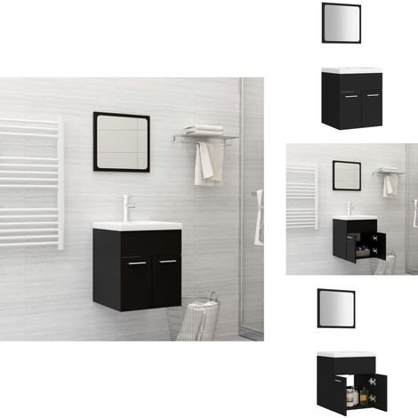 Ensemble de meubles de salle de bain Noir Aggloméré - Ensemble De Meubles De Salle De Bain - Ensembles De Meubles De Salle De Bain - Armoire - Armoires (1/5)