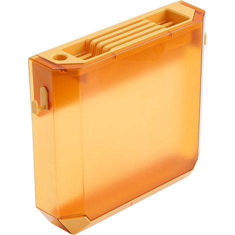 Porte-couteaux de cuisine mural transparent en PET, rangement étagère porte-objets jaune (1/5)