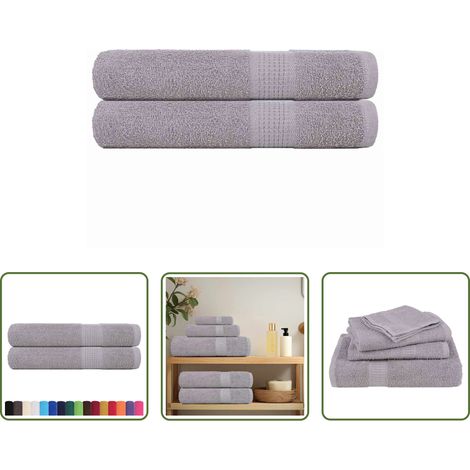 Saunatücher - Saunatücher FROGN 2 Stk. Grau 80x200 cm 360 g/m² (1/5)