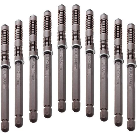 Lot de 10 supports d'étagères flottants en bois invisibles et durables avec vis - Pour le matériel réglable - Pour étagères (diamètre 10 x 100 mm) (1/5)