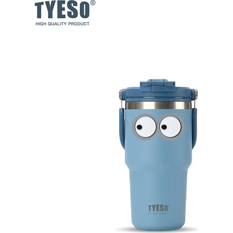 (600ML) Grande tasse thermos en acier inoxydable avec poignée, convient aux boissons chaudes et froides.