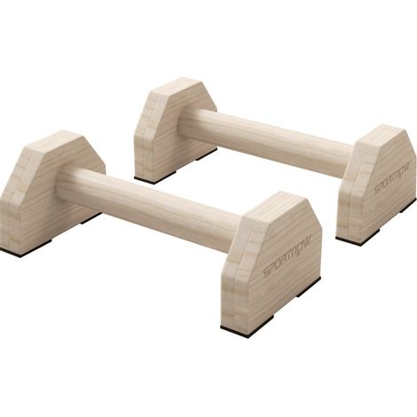 2 Liegestützgriffe aus Buchenholz, rutschfest, 120 kg, 30x13x10 cm (1/5)