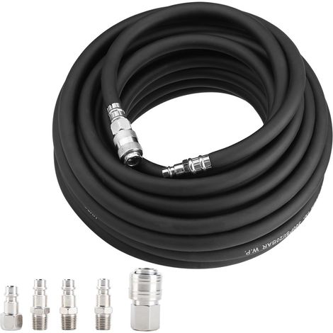 Tuyau D'air Pneumatique Flexible de 15M avec Kit D'accessoires Compresseur 5 Pièces, Outil Idéal pour Tout - (1/4)