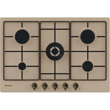 Placa gas Candy Classic CHW7AV4WGT 5 quemadores avena 745x510mm