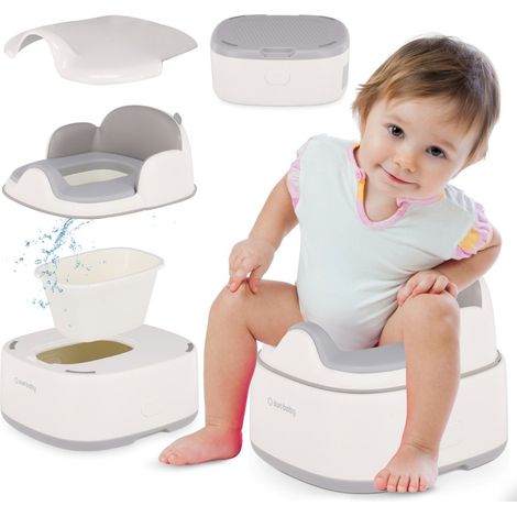 Orinal infantil 3 en 1: inodoro, asiento y reposapiés, marca Sun Baby.