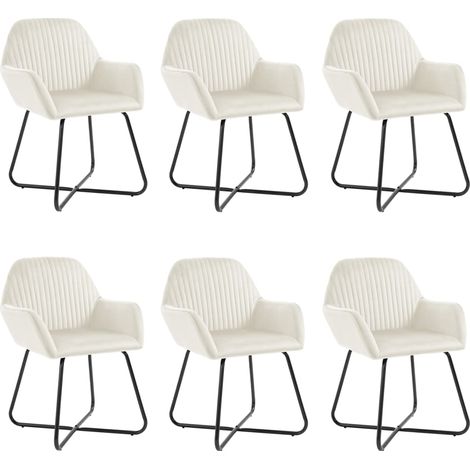 Esszimmerstühle 6 Stk. Creme Samt