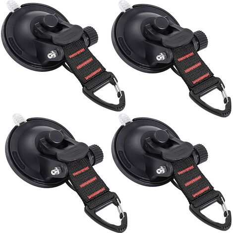 Ventouse Pour Voiture - Base En Silicone Améliorée - Fixation Sur Surface Lisse - Pour Coffre Ou Vitre - Lot De 4 (1/5)