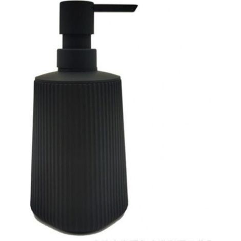 Dispensador de jabón moderno, dispensador de jabón de vidrio para baño y cocina, dispensador de jabón de baño de 380 ml para encimera de baño (negro - 1 unidad) (1/5)