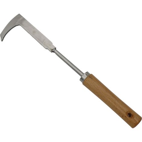 Désherbeur de jardin en acier inoxydable, manche en bois, outil de jardinage multifonction à main (1/5)
