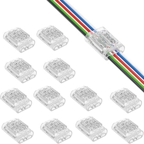 5-poliger Kabelverbinder – Lötfreier Schnellverbinder für 18–20 AWG (0,5–0,75 mm²), Mehradriger Draht-zu-Draht Verbinder, Transparentes PC-Gehäuse, für KFZ- und Industrieverkabelung, 10 Stück