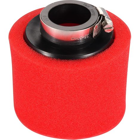 Filtro de aire de doble espuma de 35 mm, color rojo, entrada derecha, repuesto para motocicletas de 50 cc, 70 cc, 90 cc, 110 cc y 125 cc. (1/5)