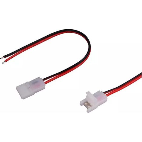 Conector de tira LED flexible V-TAC de 10 mm con clip de conexión rápida y cables de soldadura de 2 pines