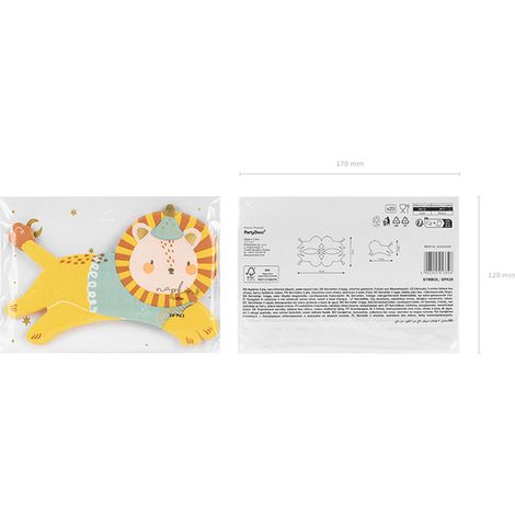 Serviettes de table Lion 16x10cm, lot de 20 (1/5)