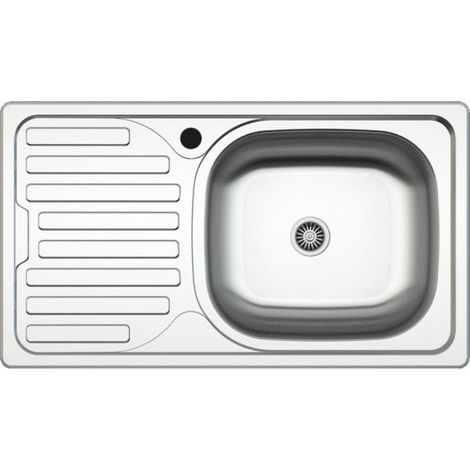 Lavello incasso cucina acciaio 76x43.5 una vasca e gocciolatoio sinistro SA07SX Samet