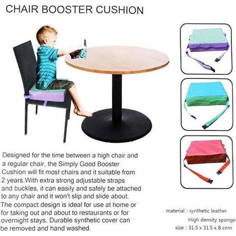 Réhausseur Chaise Enfant - Cuir Synthétique - Haute Densité - Pour Table Salle À Manger - 31.5 x 31.5 x 8 cm - 1 Pièce (1/3)