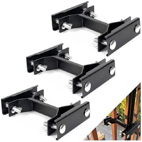 FLITI Terrassengeländer-Gartenschirmständer, verstellbare Außenbasis, Befestigung am Geländer, Außenterrasse, Balkon, 3er-Pack, Schwarz