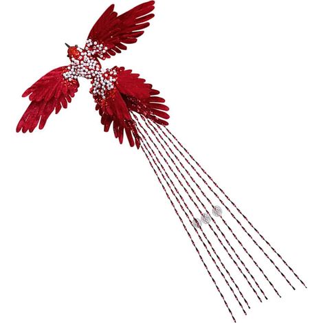 Arbre de Noël en forme d'oiseau - Incassable - Décoration à suspendre pour cheminée, fenêtre, couronne - Fournitures de fête de Noël sans danger pour les enfants (1/4)