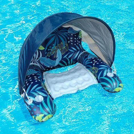 Galleggiante gonfiabile per adulti, adatto alle piscine, offre supporto per la schiena, ideale per feste in spiaggia e vacanze. (1/5)