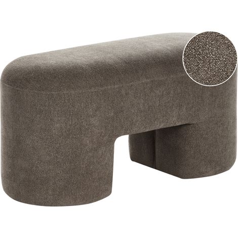 Banco tapizado moderno de bouclé puf patas anchas salón dormitorio marrón Decorah (1/5)