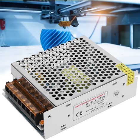 Alimentation Secteur 24V 5A 120W pour Ruban LED et Imprimante 3D - Boîtier Alliage Aluminium (AC 100-240V) (1/2)