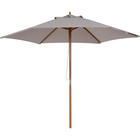 Parasol droit parasol de jardin rond grande taille de jardin Ø 2,5 x 2,3H m bois de bambou gris (1/5)