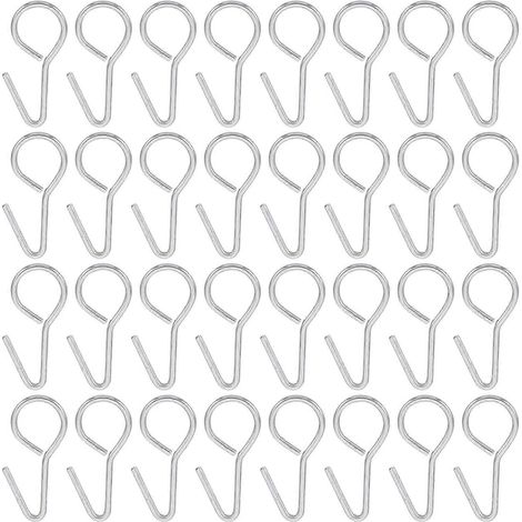 100 crochets métalliques en forme de S pour housse de voiture, fixation pour housse de siège et coussin de siège.-2.70X1.50X0.10CM-Silver
