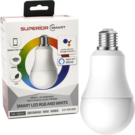 LAMPADINA SMART LED RGB 10W 2700-6500K GOOGLE HOME ALEXA                                                 - Luce FREDDA (1/3)