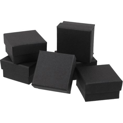 Lot de 10 boîtes d'emballage pour bijoux (bagues, colliers, bracelets), petites boîtes cadeaux en papier avec couvercles. (1/5)
