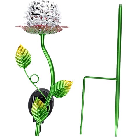 Lampe à énergie solaire sur piquet de jardin en forme de fleur de chardon, allumage et extinction automatiques, pour décoration de Patio et de pelouse (1/5)