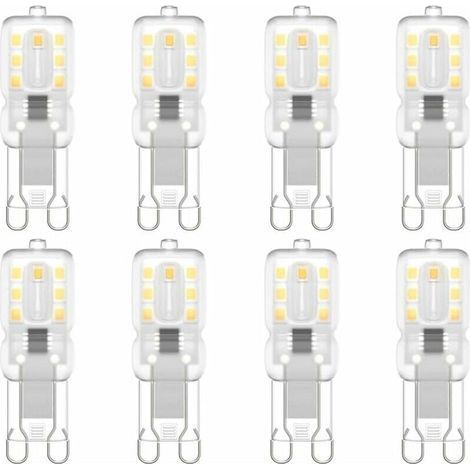 Ampoule LED G9, G9 LED 220V Blanc Naturel 3000K 3W Equivalent à Halogène 30W Halogène Lumière 8-Pack (1/4)