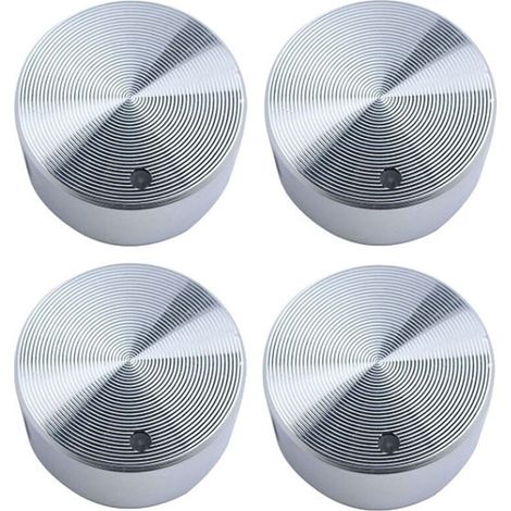 Jeu de 4 boutons, pour plaques à encastrer, 6 mm, alliage, argenté (1/5)