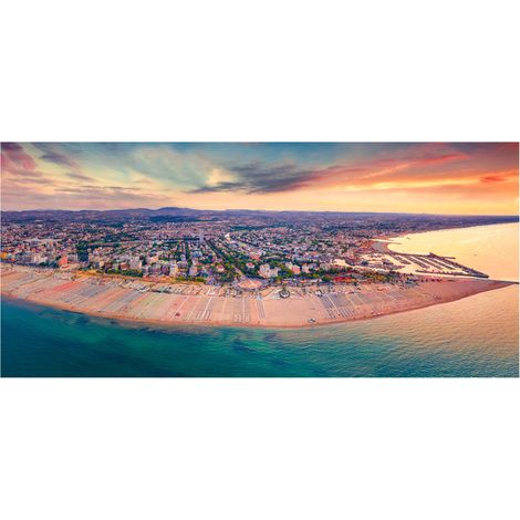 Lupia Quadro Moderno Canvas DEEP 65x143 cm RIMINI - VEDUTA AEREA SPIAGGIA