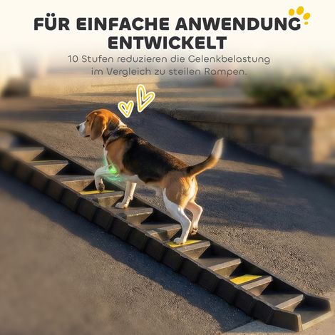 Rampe pliable pour chien, escalier antidérapant pour voiture et SUV, rampe auto pour animaux jusqu’à 68 kg, 154x40 cm, noir (1/5)