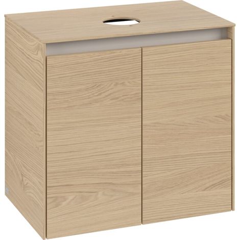 Vasque VB Collaro 600x548x380mm, double vasque avec plateau Nordic Oak